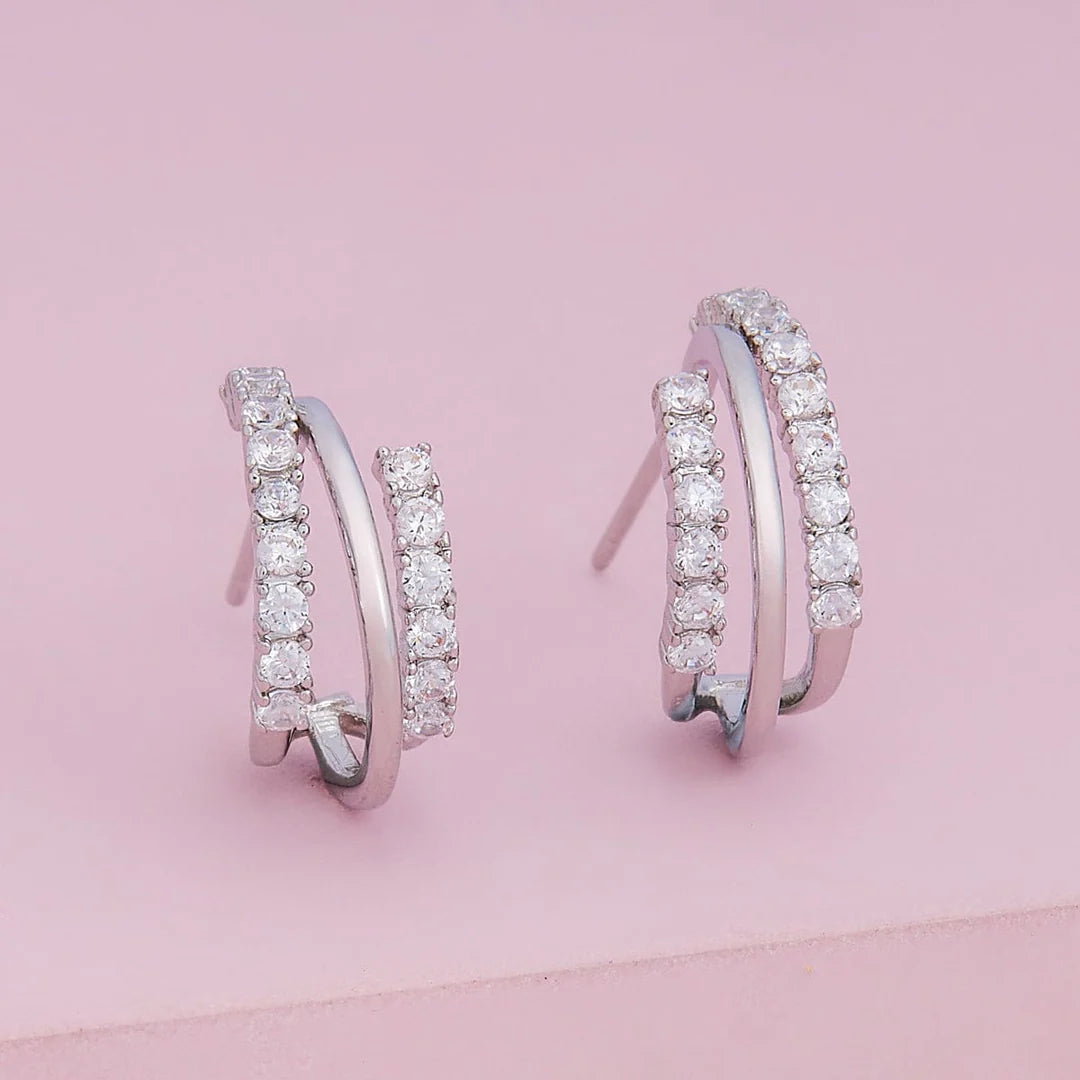 Cubby Stylish Zircon Silver Earring